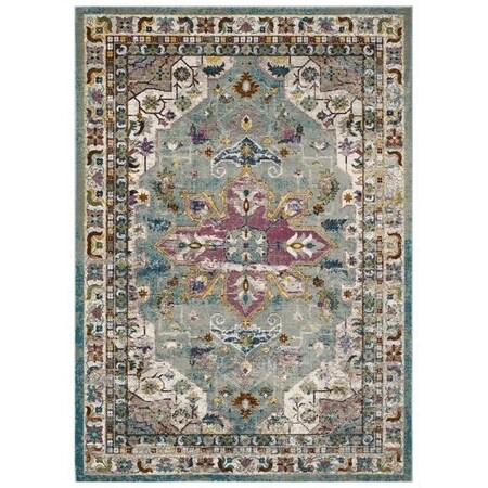 Safavieh 3 x 5 ft. BohemianAria Power Loom Woven Area RugGreen & Creme ARA160G-3